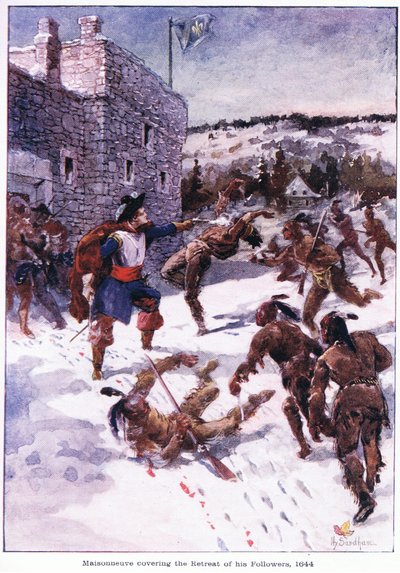 Maisonneuve Covering the Retreat of His Followers by Henry Sandham